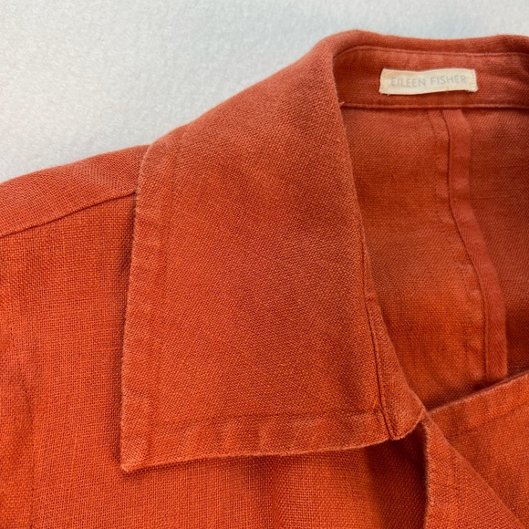 Eileen Fisher Linen Trench Coat Womens Lagenlook Minimalist Autumn Fall XS - S - Picture 15 of 15